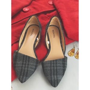 Angled Black Plaid Flat